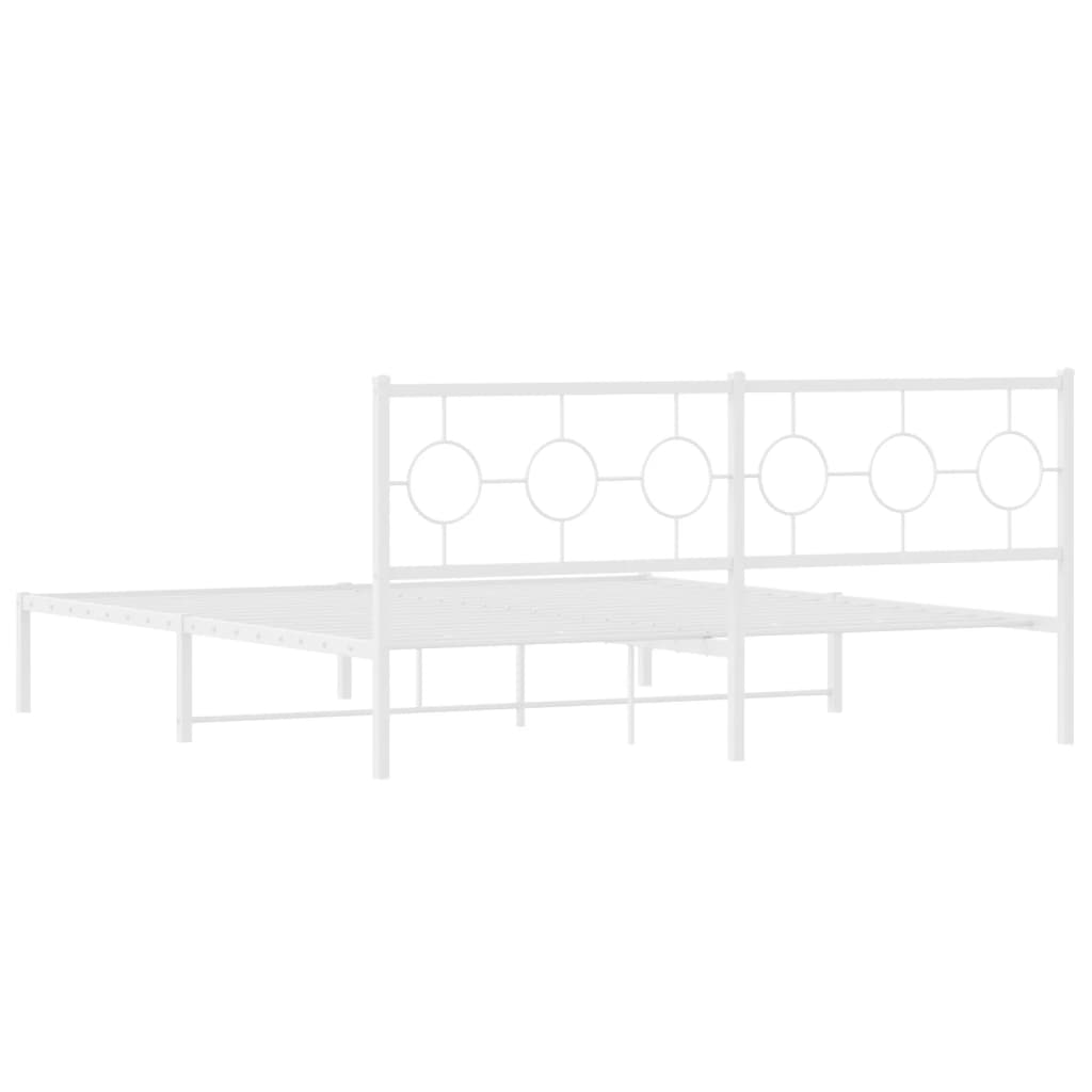 8721012306455_g_en_hd_5 vidaXL Metal Bed Frame without Mattress with Headboard White 183x203 cm King - Image 7