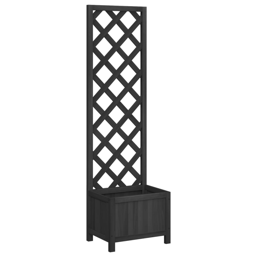 8721012307322_a_en_hd_1 vidaXL Planter with Trellis Black Solid Wood Fir - Image 2