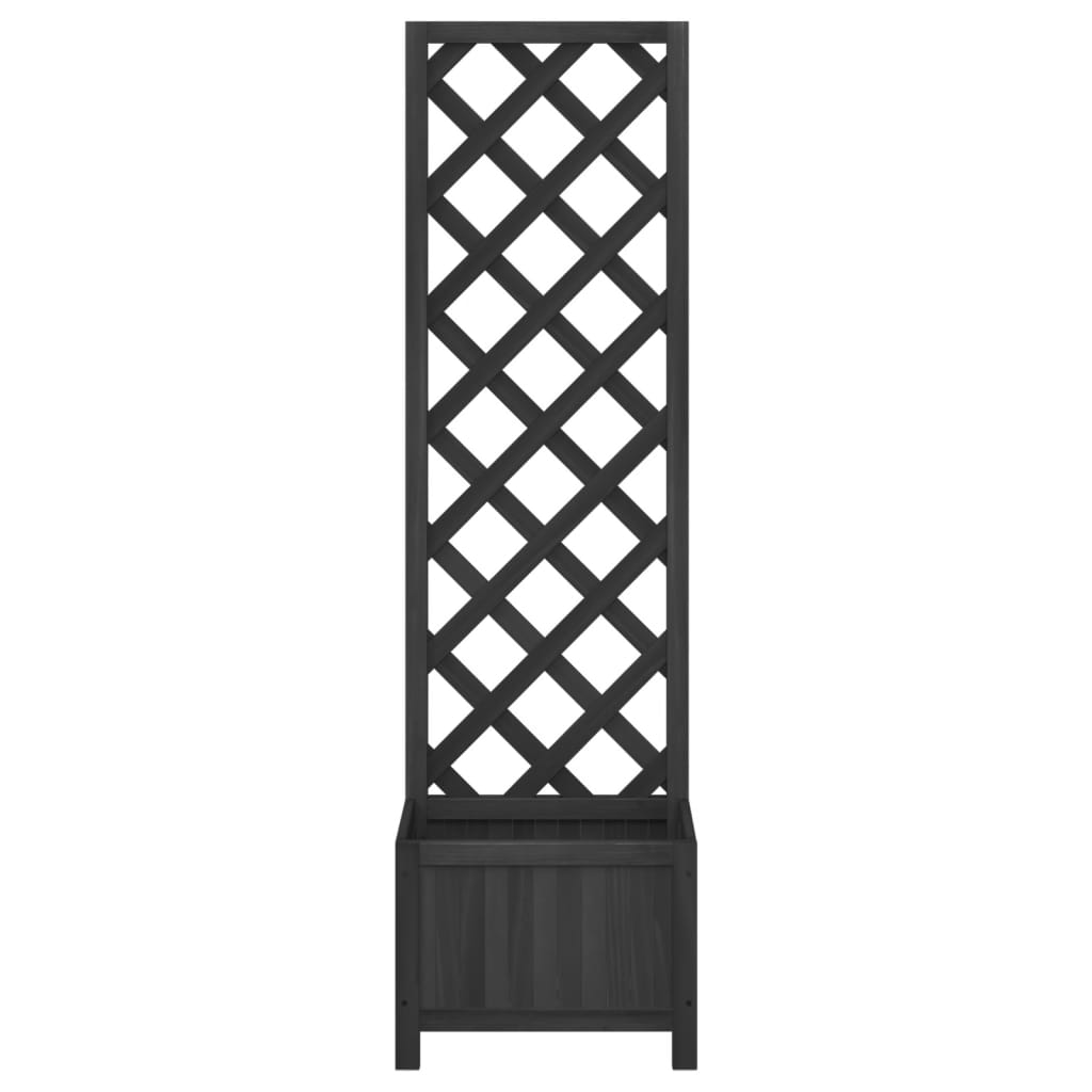 8721012307322_g_en_hd_2 vidaXL Planter with Trellis Black Solid Wood Fir - Image 4