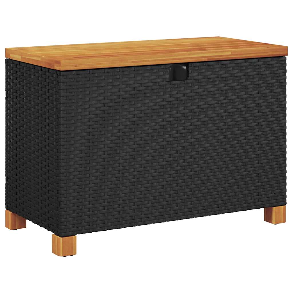 8721012308183_a_en_hd_1 vidaXL Garden Storage Box Black 80x40x48 cm Poly Rattan Acacia Wood - Image 2
