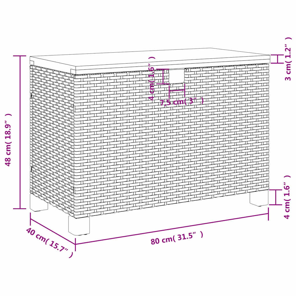 8721012308183_g_en_hd_10 vidaXL Garden Storage Box Black 80x40x48 cm Poly Rattan Acacia Wood - Image 12