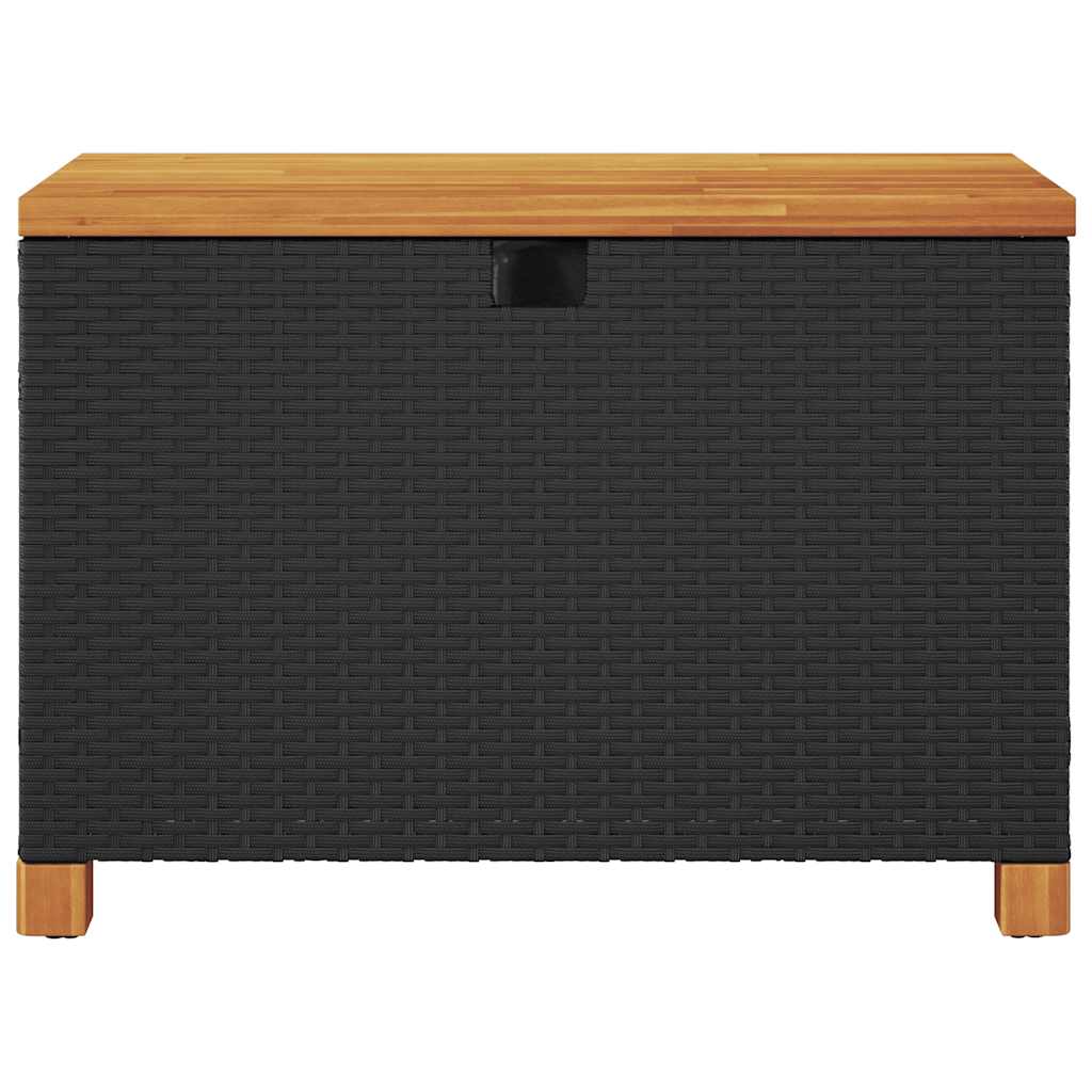 8721012308183_g_en_hd_2 vidaXL Garden Storage Box Black 80x40x48 cm Poly Rattan Acacia Wood - Image 4