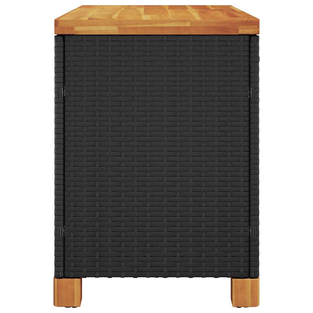8721012308183_g_en_hd_3 vidaXL Garden Storage Box Black 80x40x48 cm Poly Rattan Acacia Wood - Image 5