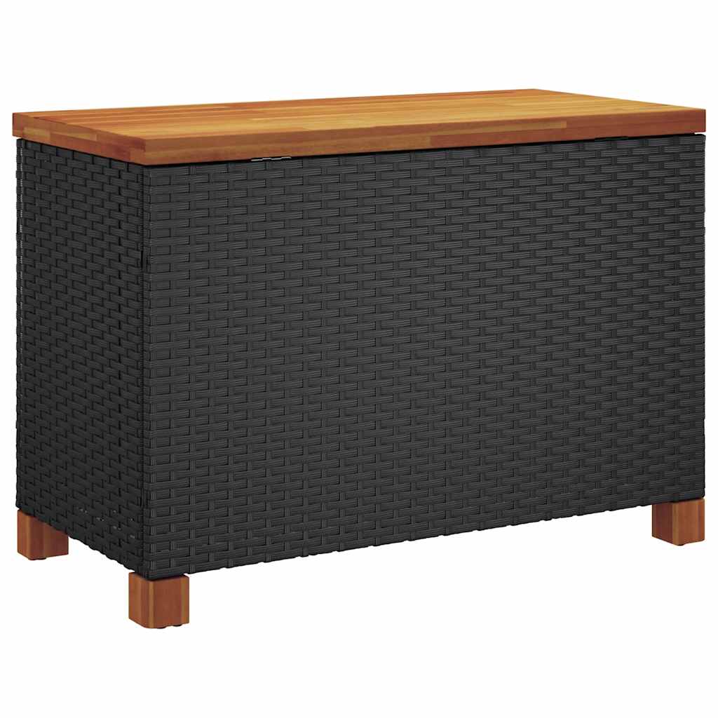 8721012308183_g_en_hd_4 vidaXL Garden Storage Box Black 80x40x48 cm Poly Rattan Acacia Wood - Image 6
