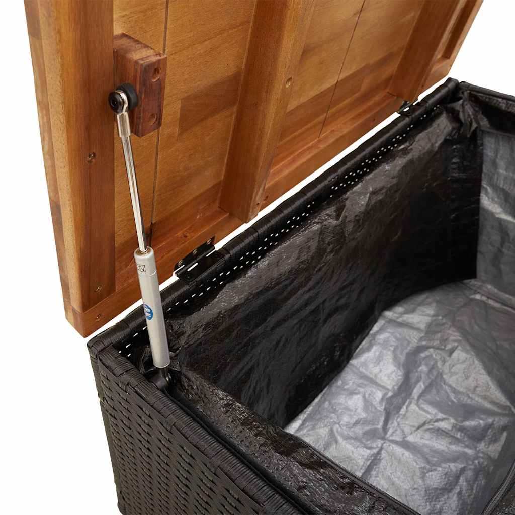 8721012308183_g_en_hd_6 vidaXL Garden Storage Box Black 80x40x48 cm Poly Rattan Acacia Wood - Image 8