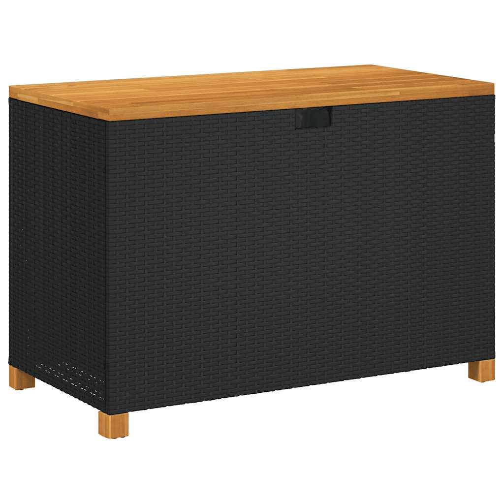 8721012308213_a_en_hd_1 vidaXL Garden Storage Box Black 110x55x63 cm Poly Rattan Acacia Wood - Image 2