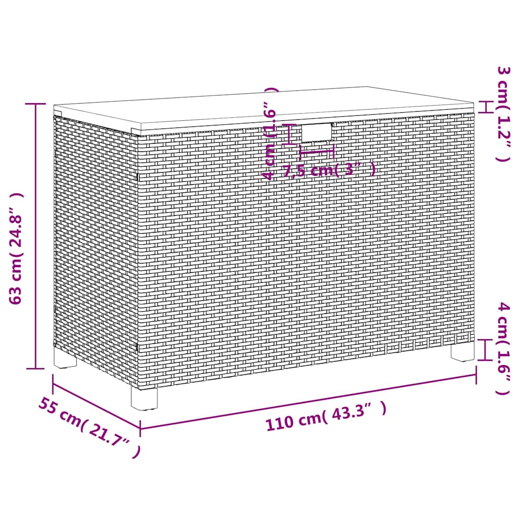 8721012308213_g_en_hd_10 vidaXL Garden Storage Box Black 110x55x63 cm Poly Rattan Acacia Wood - Image 12