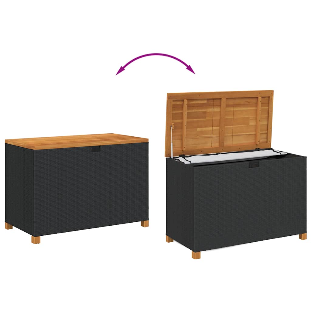 8721012308213_g_en_hd_5 vidaXL Garden Storage Box Black 110x55x63 cm Poly Rattan Acacia Wood - Image 7