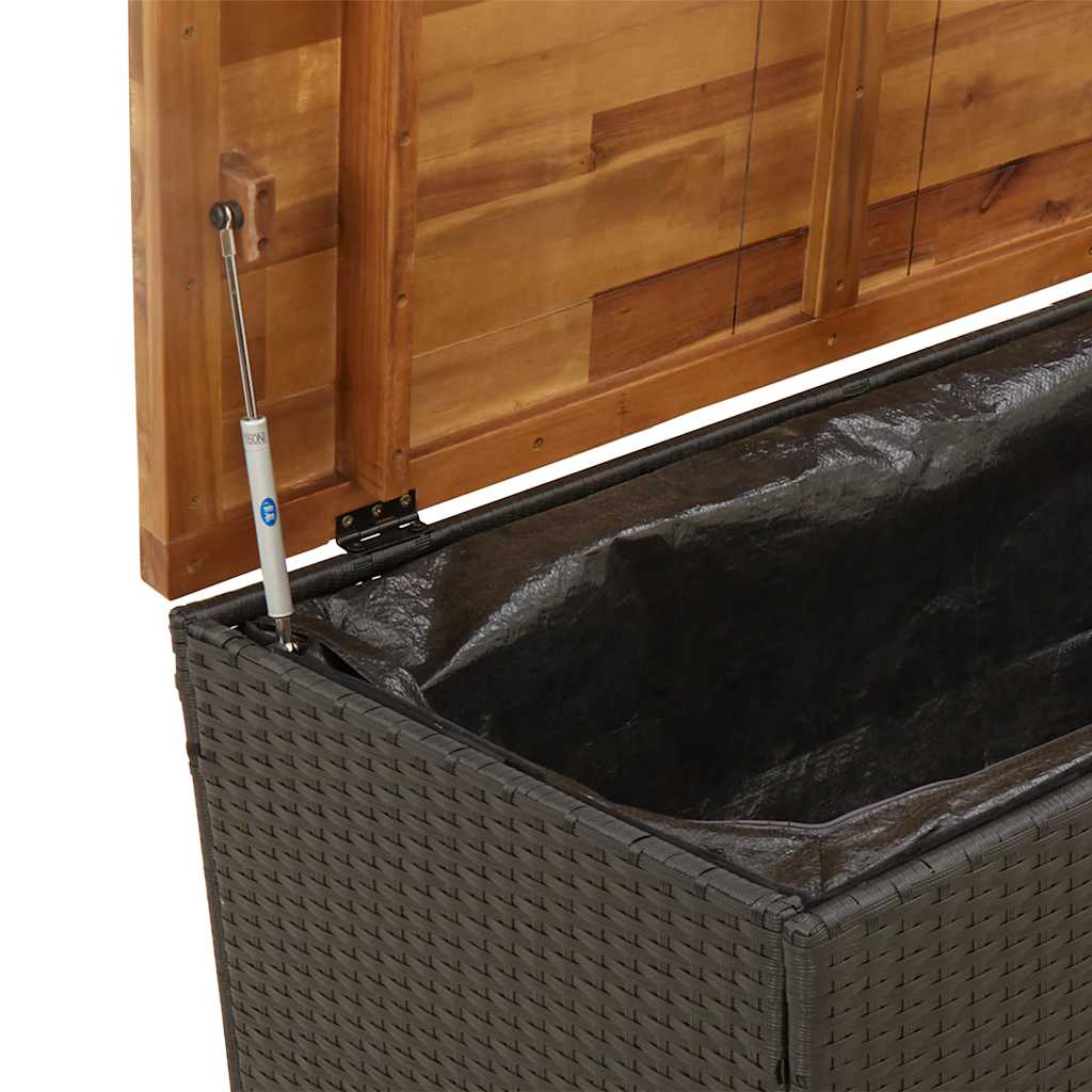 8721012308213_g_en_hd_6 vidaXL Garden Storage Box Black 110x55x63 cm Poly Rattan Acacia Wood - Image 8