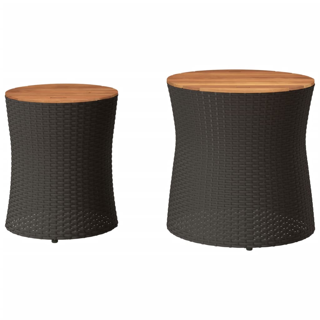 8721012308244_g_en_hd_2 vidaXL Garden Side Tables 2 pcs with Wooden Top Black Poly Rattan - Image 4