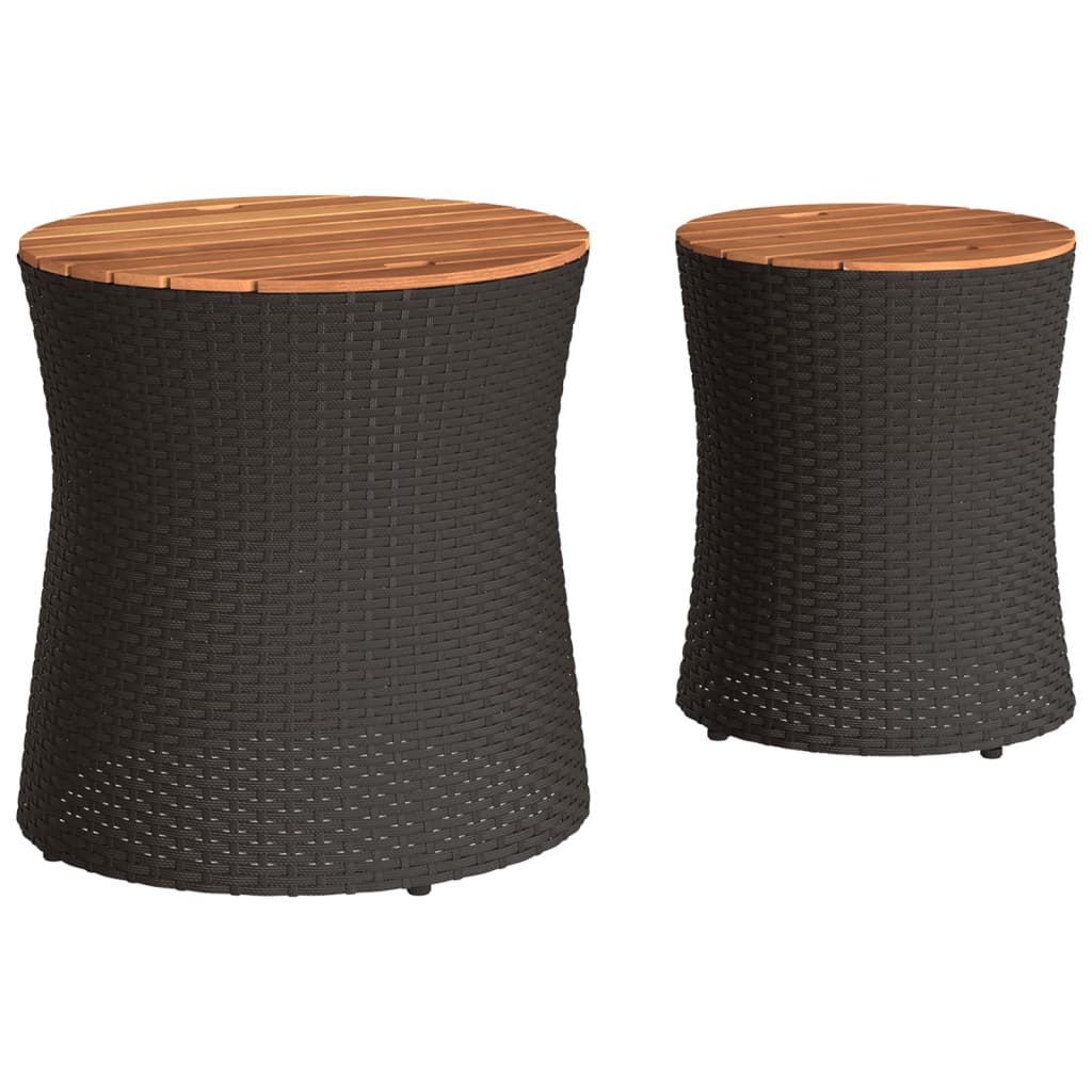 8721012308244_g_en_hd_4 vidaXL Garden Side Tables 2 pcs with Wooden Top Black Poly Rattan - Image 6