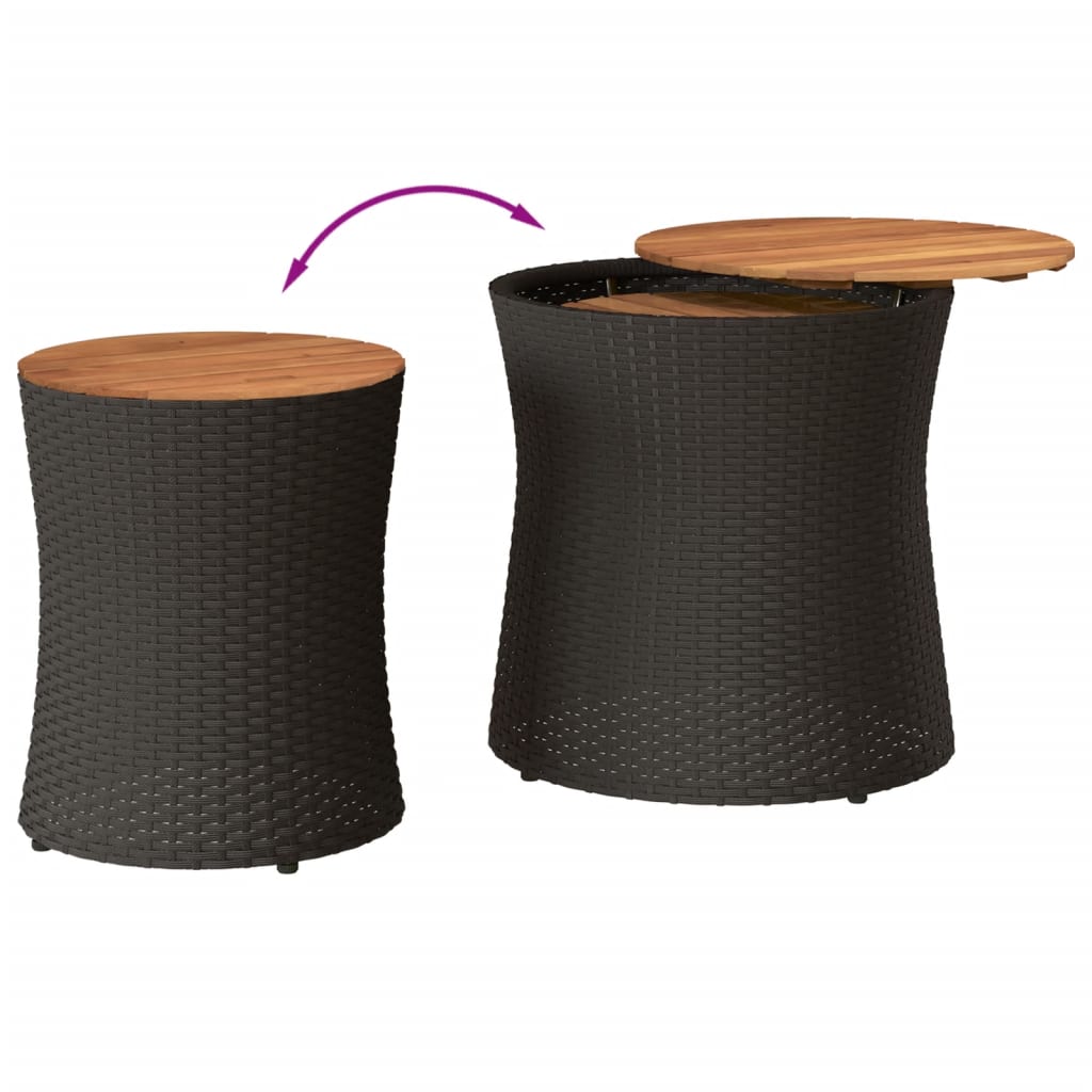 8721012308244_g_en_hd_5 vidaXL Garden Side Tables 2 pcs with Wooden Top Black Poly Rattan - Image 7
