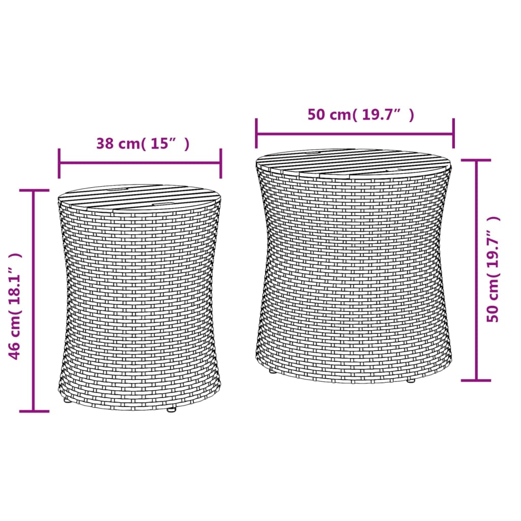 8721012308244_g_en_hd_9 vidaXL Garden Side Tables 2 pcs with Wooden Top Black Poly Rattan - Image 11