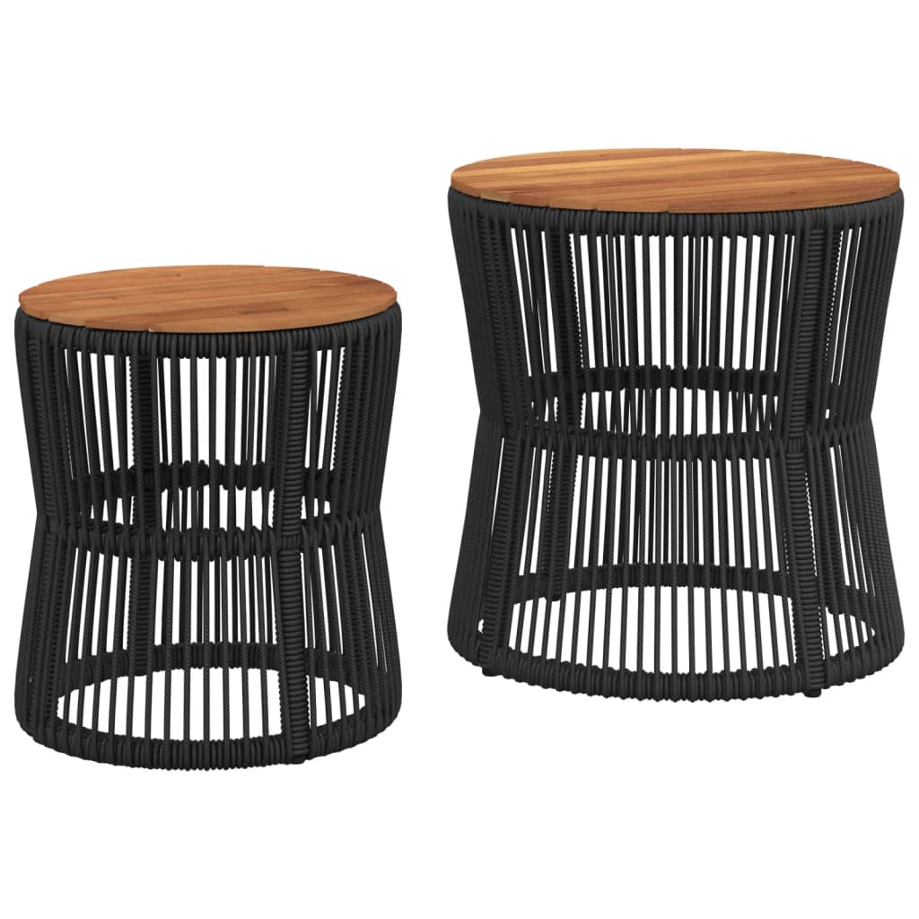 8721012308275_a_en_hd_1 vidaXL Garden Side Tables 2 pcs with Wooden Top Black Poly Rattan - Image 2