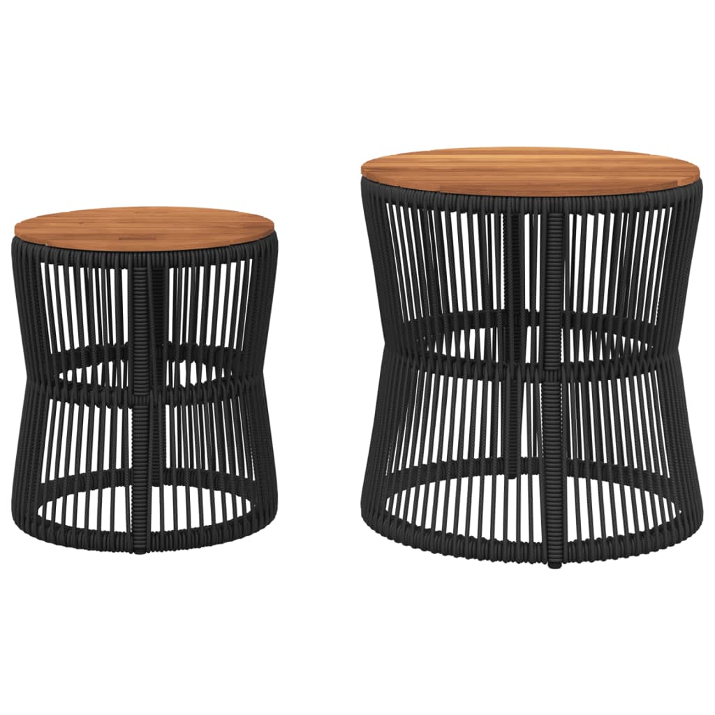 8721012308275_g_en_hd_2 vidaXL Garden Side Tables 2 pcs with Wooden Top Black Poly Rattan - Image 4