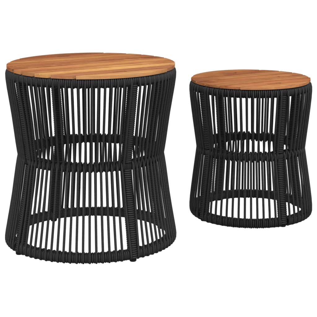 8721012308275_g_en_hd_4 vidaXL Garden Side Tables 2 pcs with Wooden Top Black Poly Rattan - Image 6