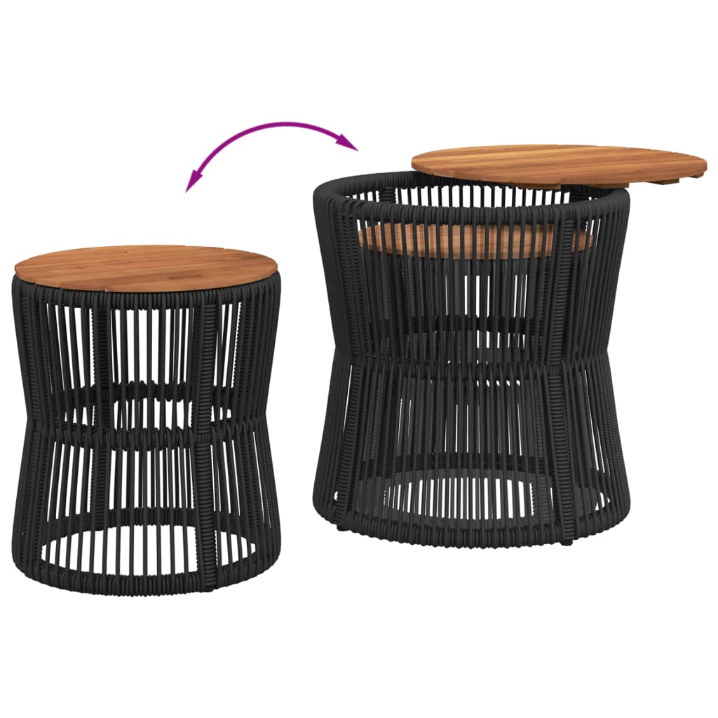 8721012308275_g_en_hd_5 vidaXL Garden Side Tables 2 pcs with Wooden Top Black Poly Rattan - Image 7