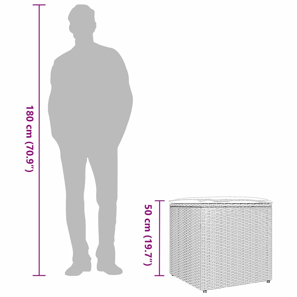 8721012309074_wbg-siz-si_en_hd_1 vidaXL Cushion Box with Storage Grey 50 x 50 x 50 cm Poly Rattan - Image 13