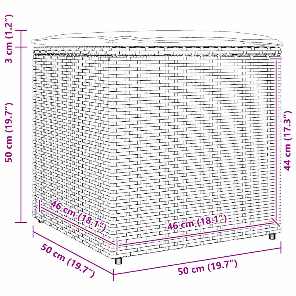 8721012309074_wbg-siz_en_hd_1 vidaXL Cushion Box with Storage Grey 50 x 50 x 50 cm Poly Rattan - Image 12