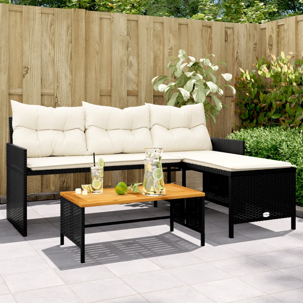 8721012309494_m_en_hd_1 vidaXL Garden Sofa with Table and Cushions L-Shaped Black Poly Rattan - Image 1