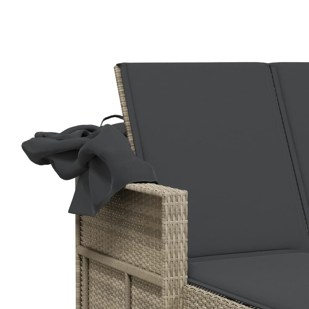 8721012309845_g_en_hd_8 vidaXL Double Sun Lounger with Canopy and Cushions Light Grey Poly Rattan - Image 10