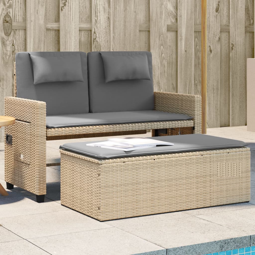 8721012309937_m_en_hd_1 vidaXL Reclining Garden Bench with Cushions Beige Poly Rattan - Image 1