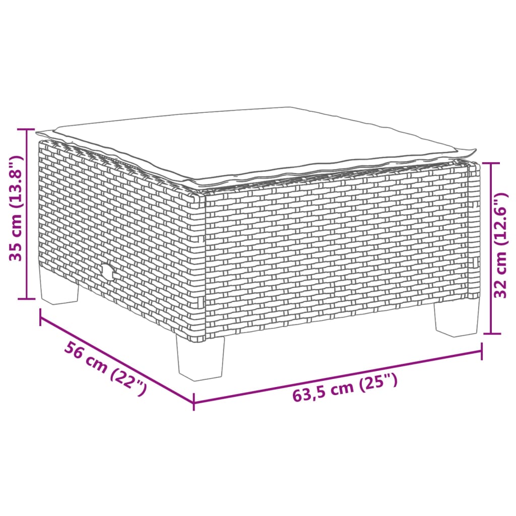 8721012311534_g_en_hd_6 vidaXL Garden Stool with Cushion Black 63.5x56x32 cm Poly Rattan - Image 8