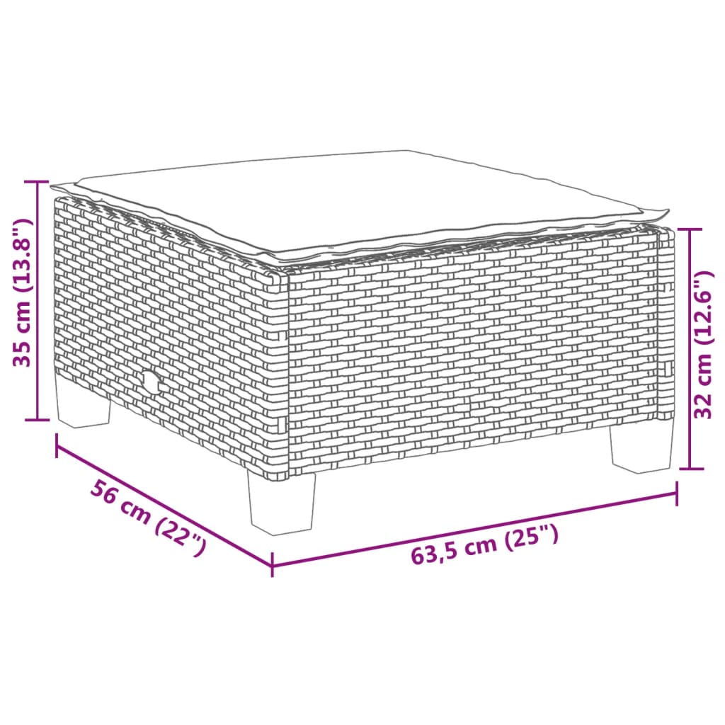 8721012311541_g_en_hd_6 vidaXL Garden Stool with Cushion Grey 63.5x56x32 cm Poly Rattan - Image 8