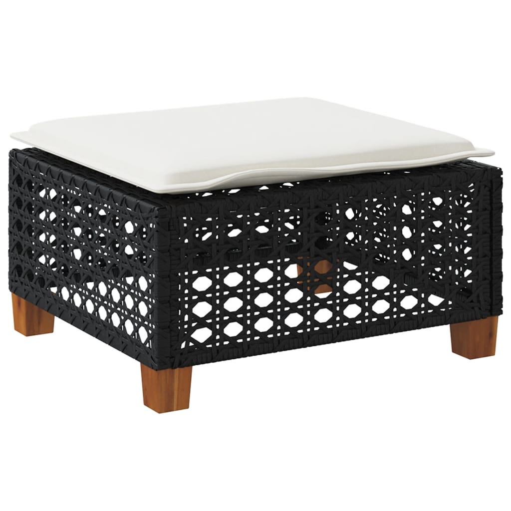 8721012311749_g_en_hd_4 vidaXL Garden Stool with Cushion Black 63.5x56x32 cm Poly Rattan - Image 6