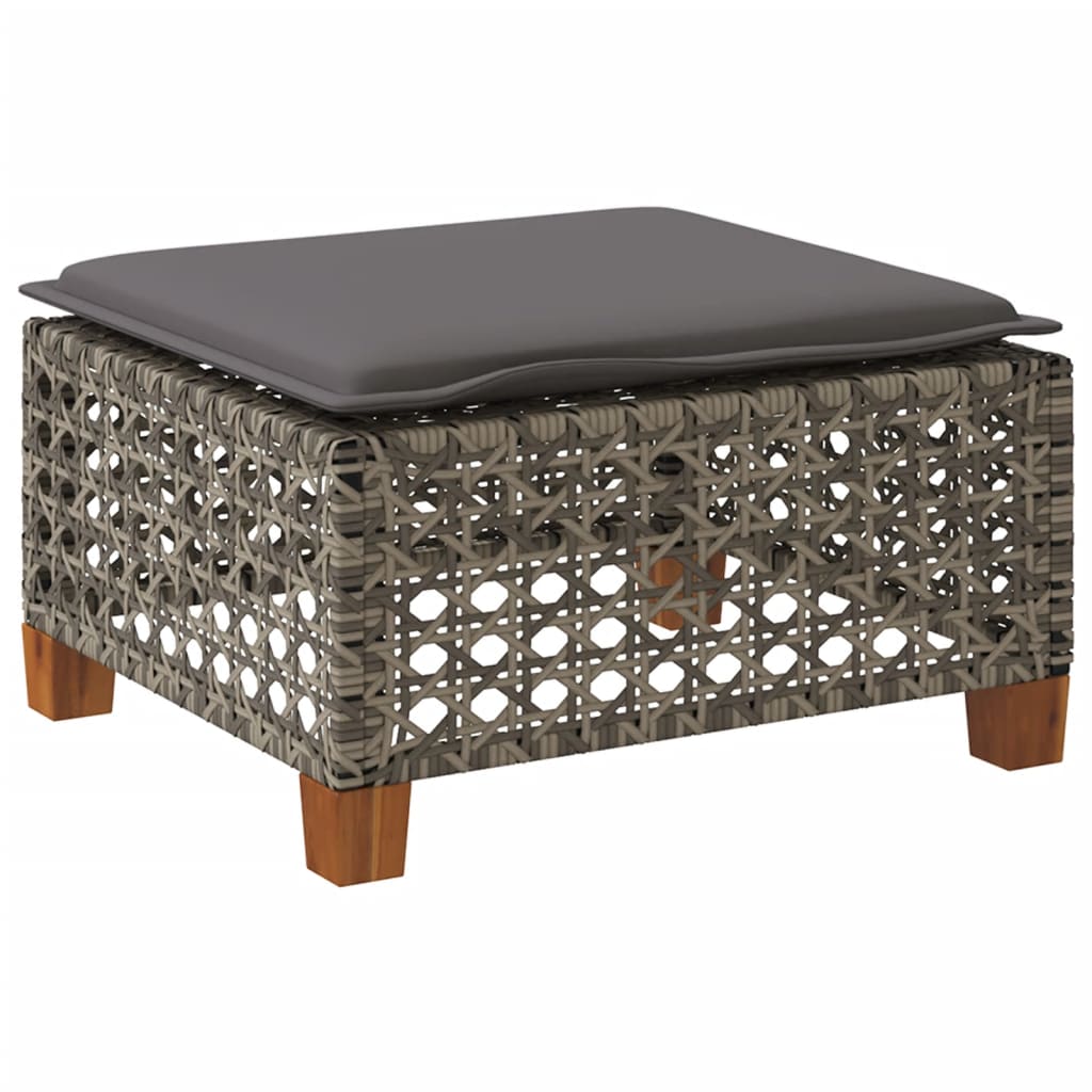 8721012311756_g_en_hd_4 vidaXL Garden Stool with Cushion Grey 63.5x56x32 cm Poly Rattan - Image 6