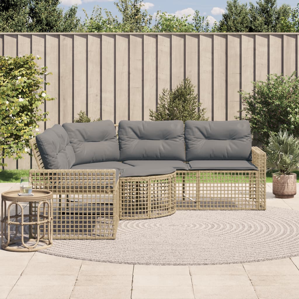 8721012313729_m_en_hd_1 vidaXL Garden Sofa with Cushions and Footstool L-Shaped Beige Poly Rattan - Image 1