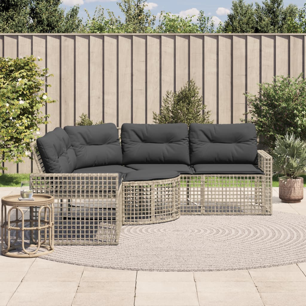 8721012313736_m_en_hd_1 vidaXL Garden Sofa with Cushions and Footstool L-Shaped Light Grey Poly Rattan - Image 1