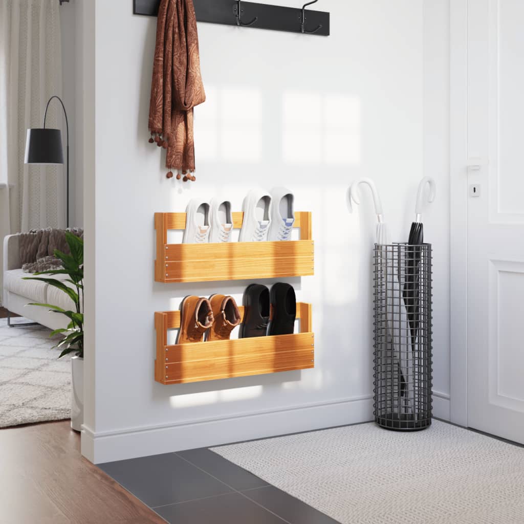 8721012315464_g_en_hd_1 vidaXL Wall-mounted Shoe Racks 2 pcs Wax Brown 59x8.5x23.5 cm Solid Wood Pine - Image 3