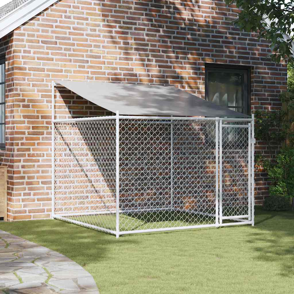 8721012315631_g_en_hd_1 vidaXL Dog Cage with Roof and Door Grey 2x2x2 m Galvanised Steel - Image 3