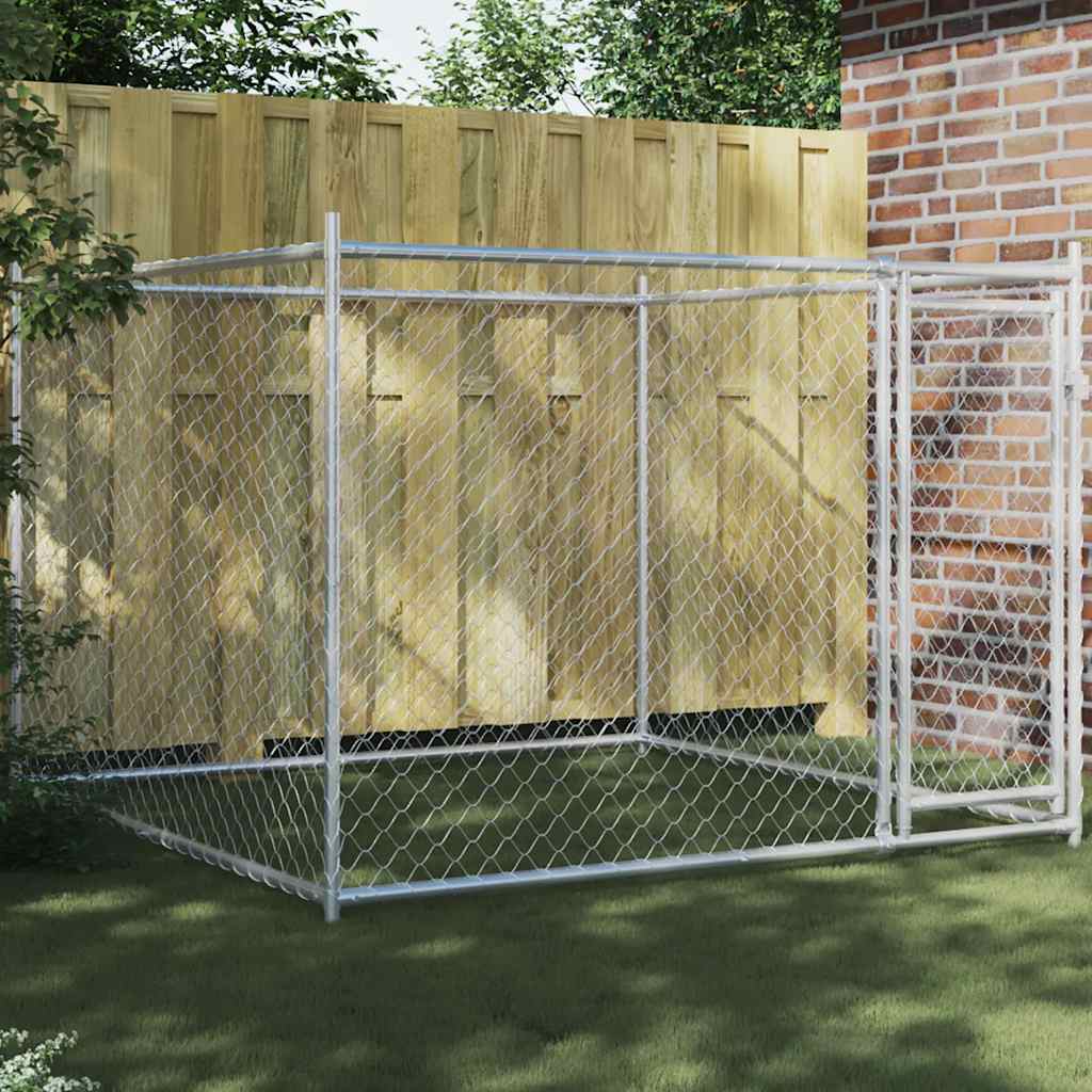 8721012315662_m_en_hd_1 vidaXL Dog Cage with Door Grey 2x2x1.5 m Galvanised Steel - Image 1