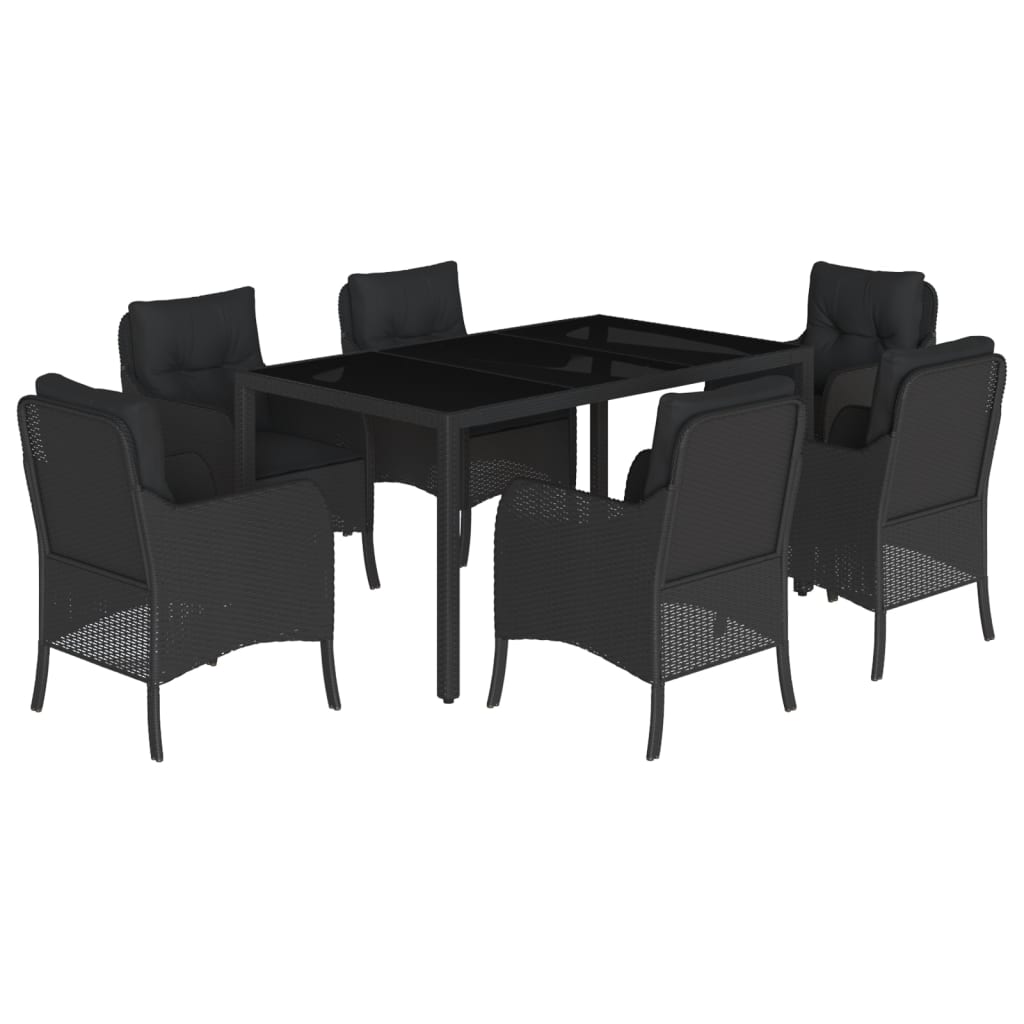 8721012315846_a_en_hd_1 vidaXL 7 Piece Garden Dining Set with Cushions Black Poly Rattan - Image 2