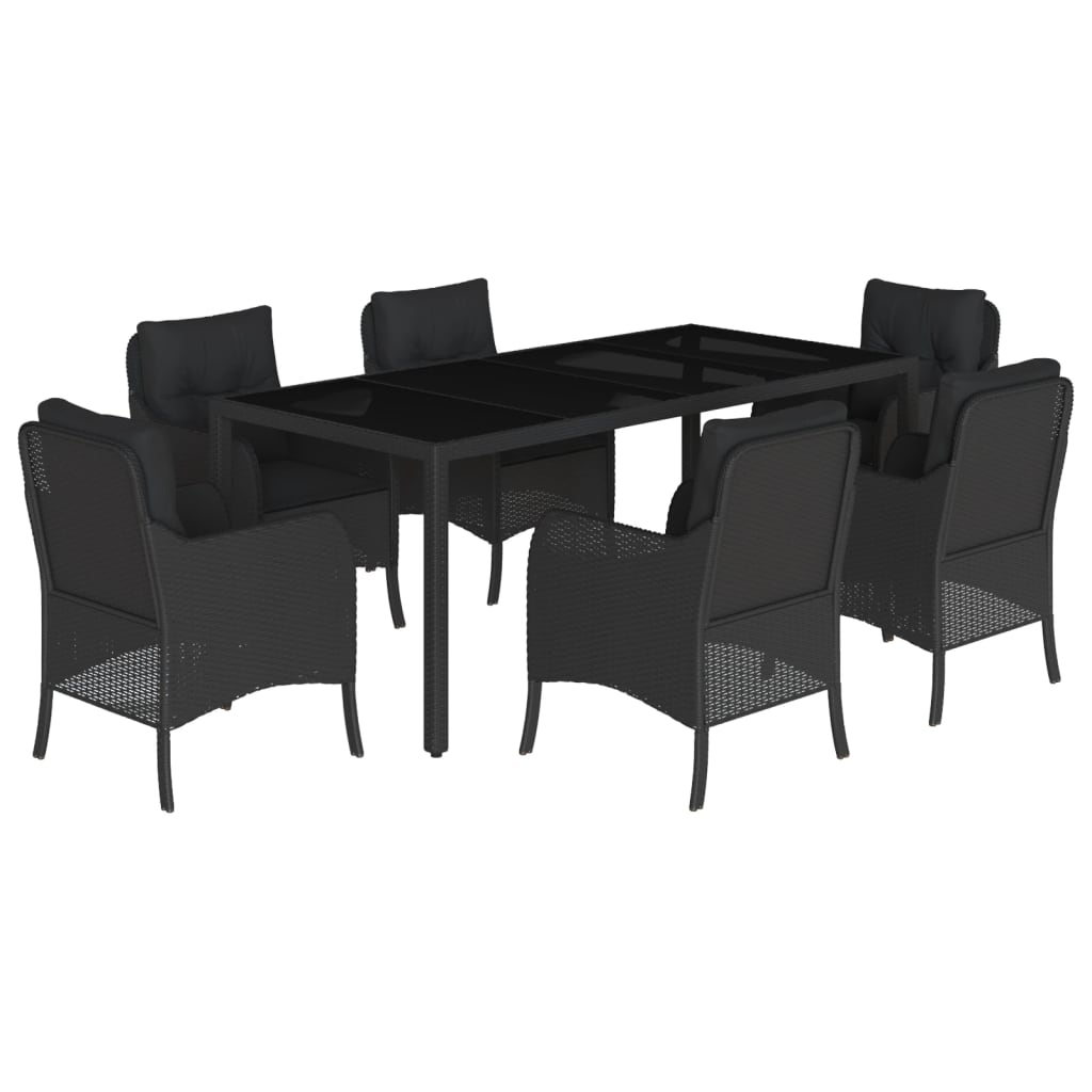8721012315853_a_en_hd_1 vidaXL 7 Piece Garden Dining Set with Cushions Black Poly Rattan - Image 2