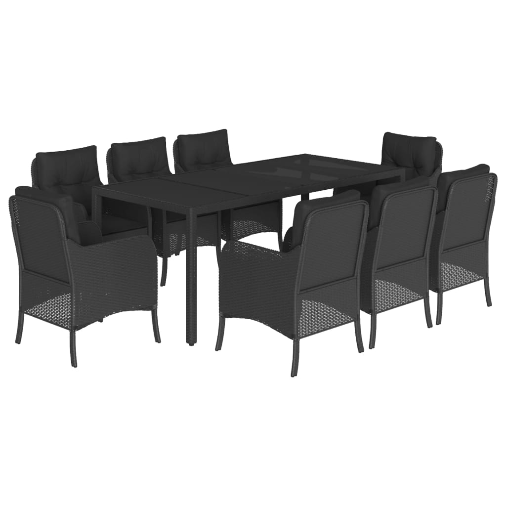 8721012315860_a_en_hd_1 vidaXL 9 Piece Garden Dining Set with Cushions Black Poly Rattan - Image 2