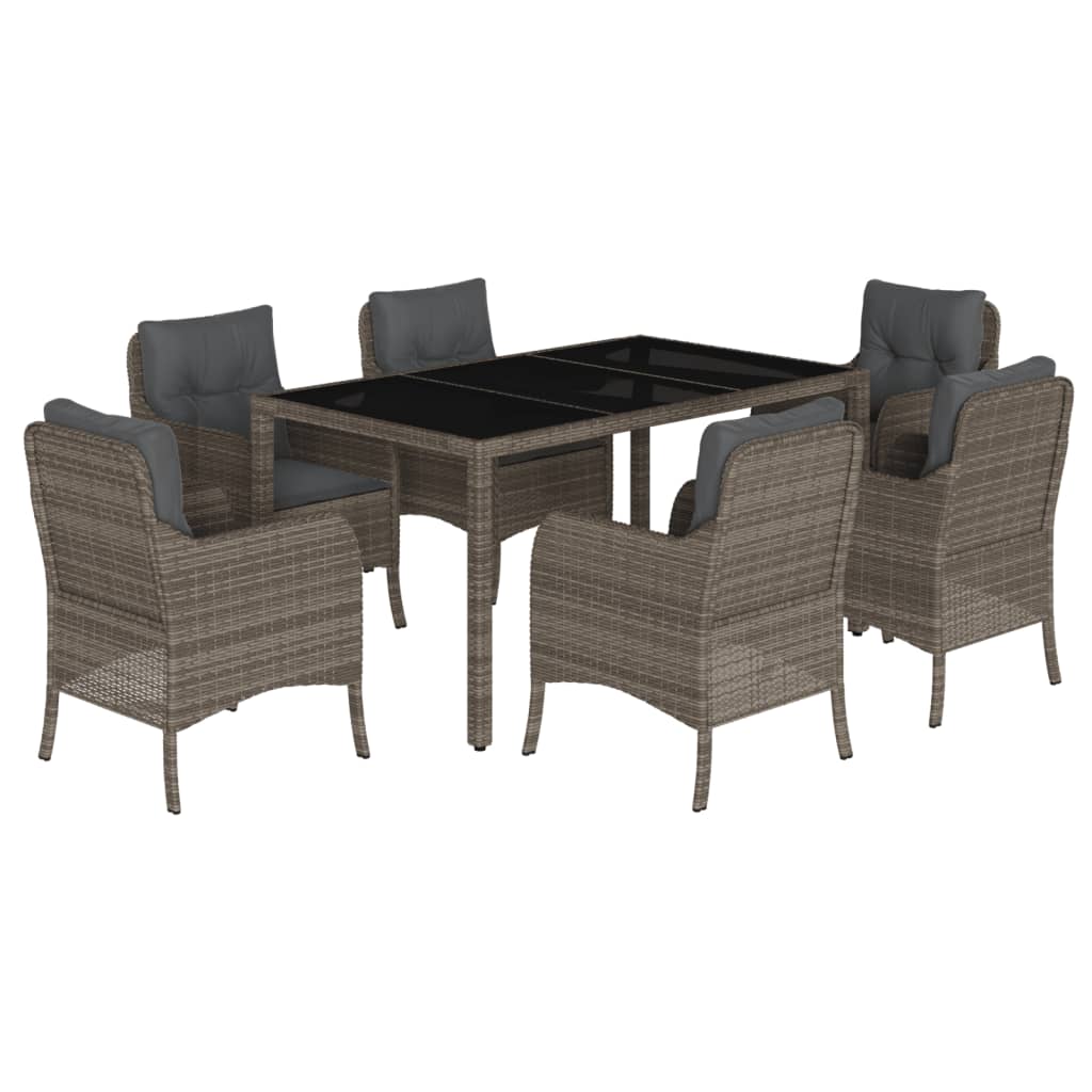 8721012315907_a_en_hd_1 vidaXL 7 Piece Garden Dining Set with Cushions Grey Poly Rattan - Image 2
