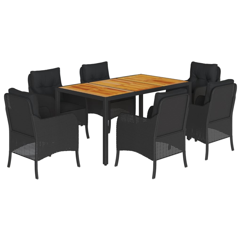 8721012316027_a_en_hd_1 vidaXL 7 Piece Garden Dining Set with Cushions Black Poly Rattan - Image 2