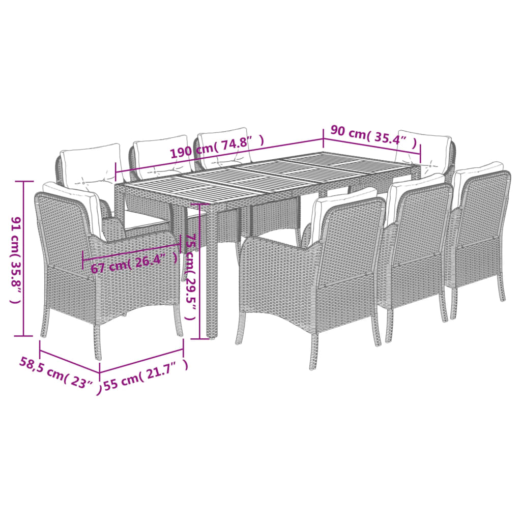 8721012316041_g_en_hd_5 vidaXL 9 Piece Garden Dining Set with Cushions Black Poly Rattan - Image 7