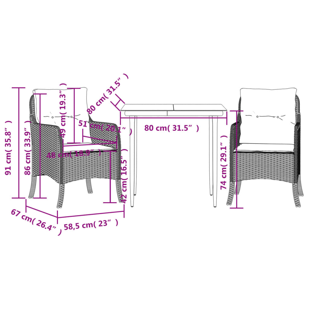 8721012316539_g_en_hd_5 vidaXL 3 Piece Garden Dining Set with Cushions Black Poly Rattan - Image 7