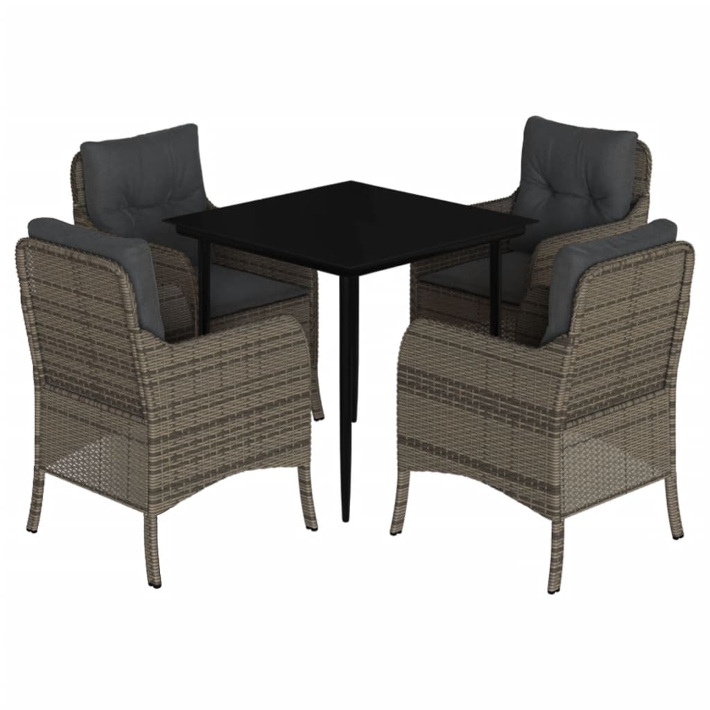 8721012316829_a_en_hd_1 vidaXL 5 Piece Garden Dining Set with Cushions Grey Poly Rattan - Image 2