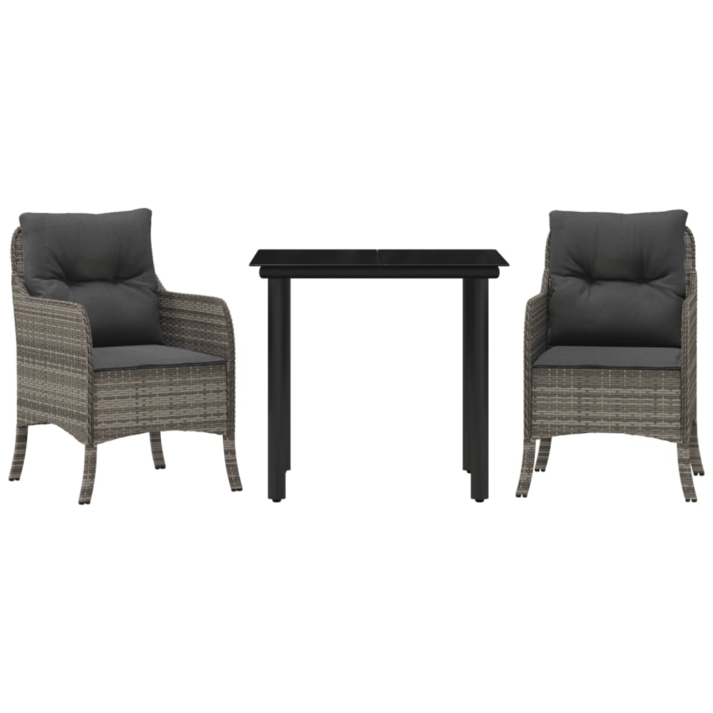 8721012316881_a_en_hd_1 vidaXL 3 Piece Garden Dining Set with Cushions Grey Poly Rattan - Image 2