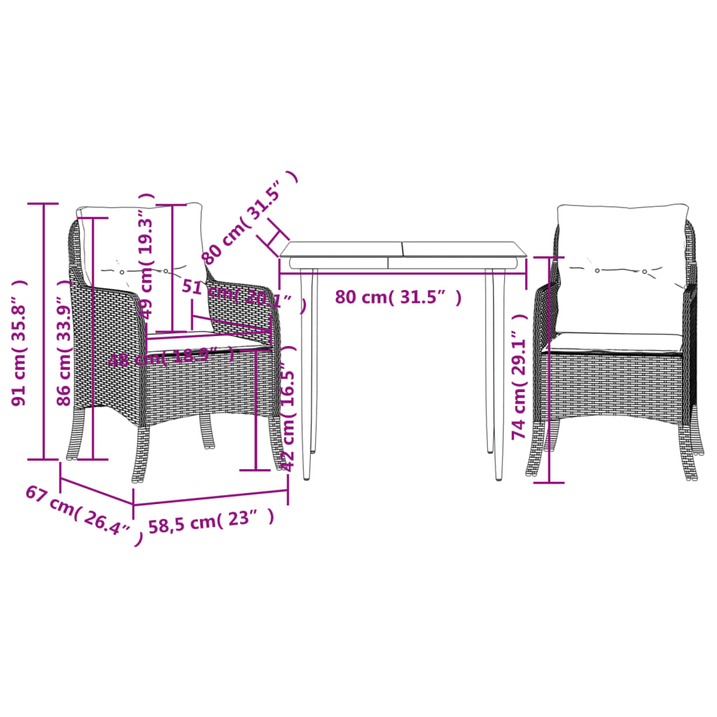 8721012316959_g_en_hd_5 vidaXL 3 Piece Garden Dining Set with Cushions Beige Poly Rattan - Image 7