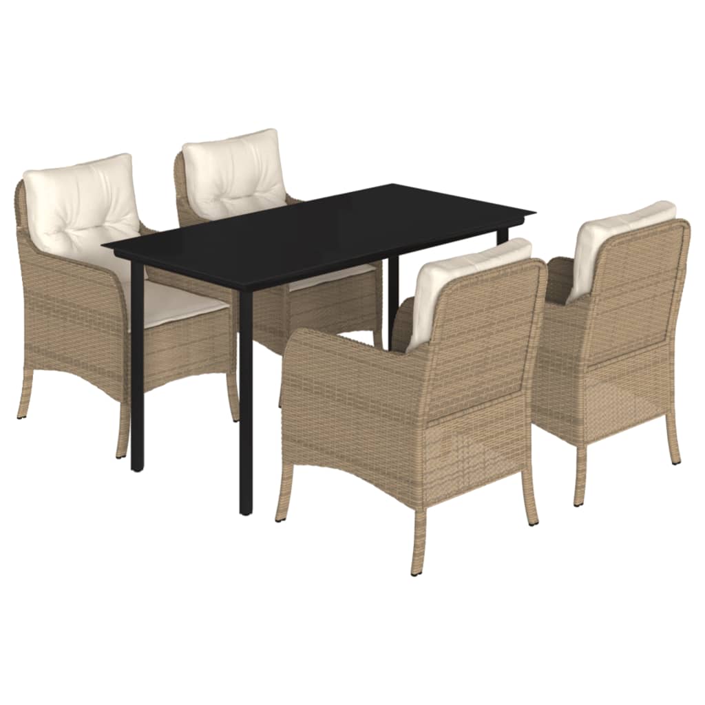 8721012317048_a_en_hd_1 vidaXL 5 Piece Garden Dining Set with Cushions Beige Poly Rattan - Image 2