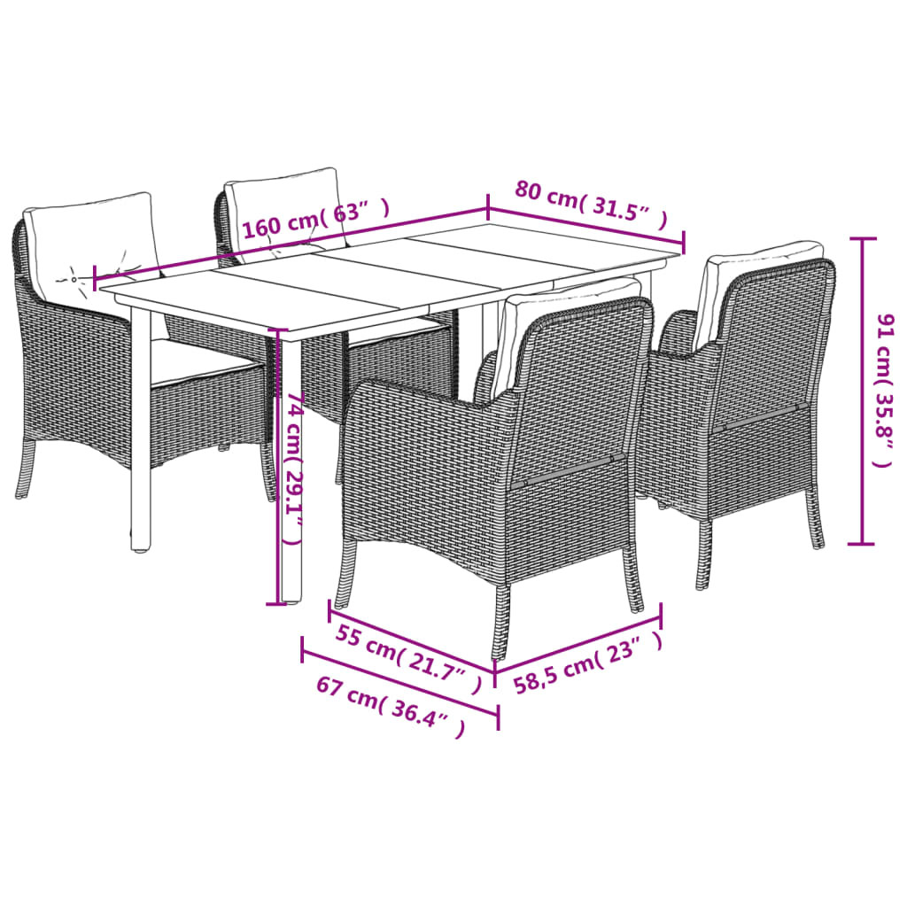 8721012317055_g_en_hd_5 vidaXL 5 Piece Garden Dining Set with Cushions Beige Poly Rattan - Image 7