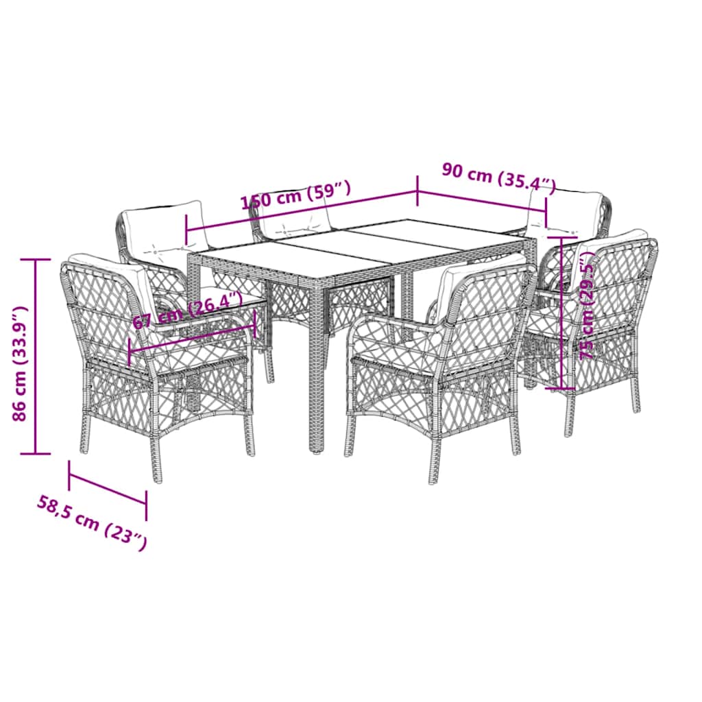 8721012317604_g_en_hd_5 vidaXL 7 Piece Garden Dining Set with Cushions Black Poly Rattan - Image 7