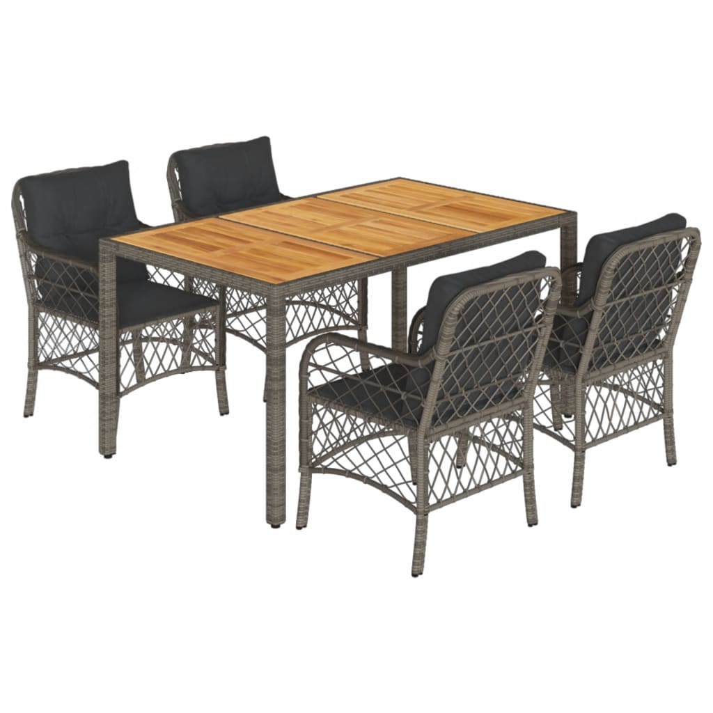 8721012317833_a_en_hd_1 vidaXL 5 Piece Garden Dining Set with Cushions Grey Poly Rattan - Image 2