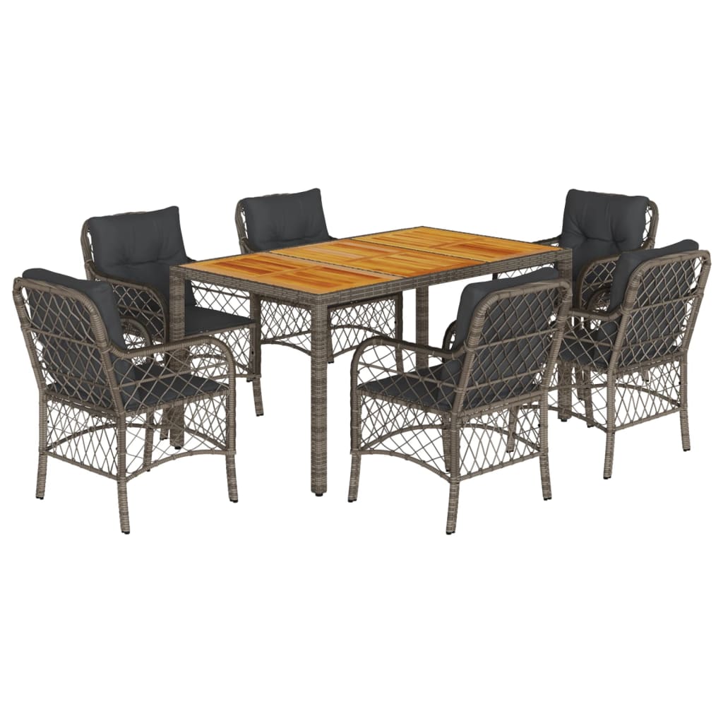 8721012317840_a_en_hd_1 vidaXL 7 Piece Garden Dining Set with Cushions Grey Poly Rattan - Image 2